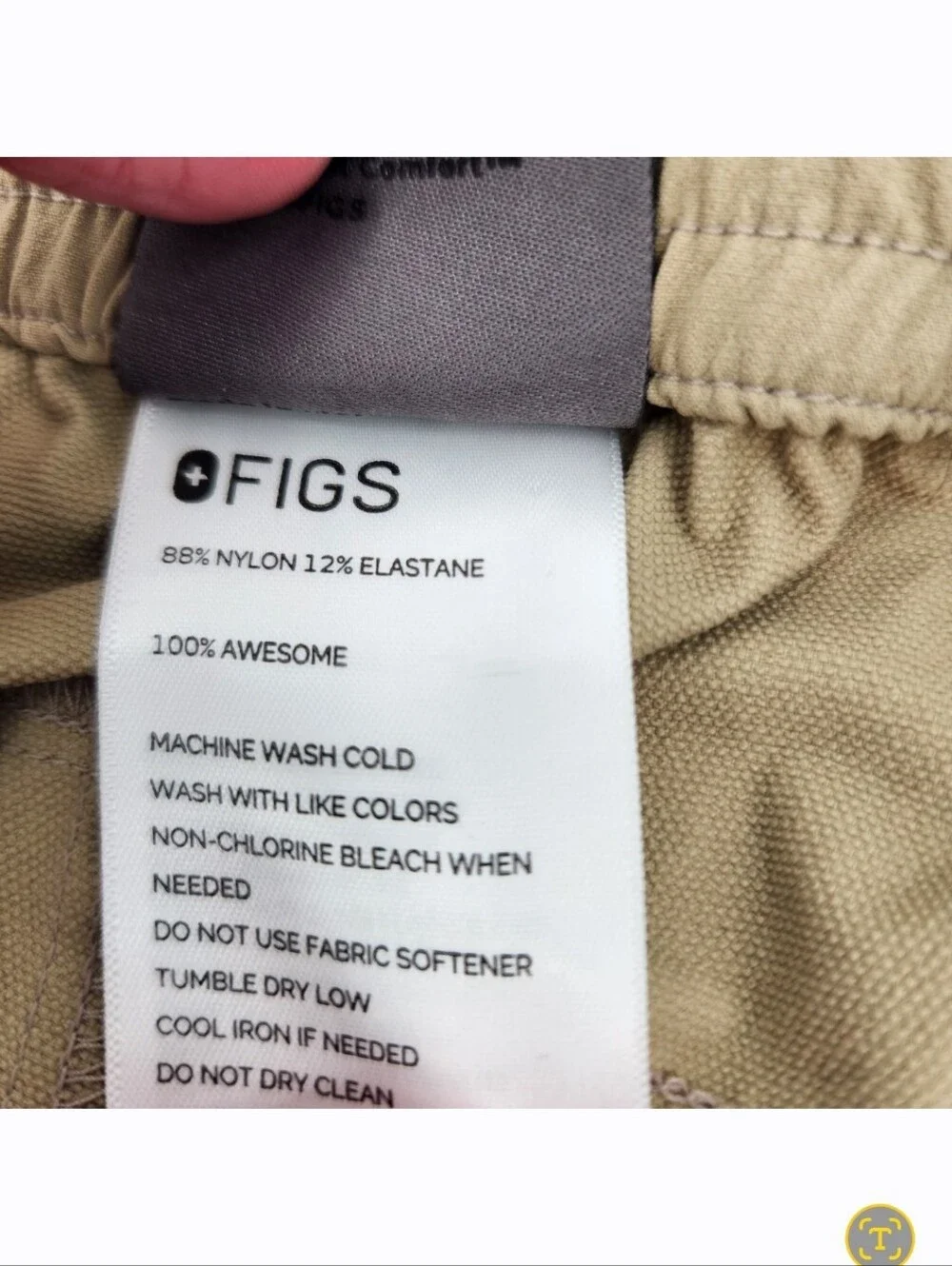 Figs Mens Technical Utility Pro Scrub Pants Mens Size Medium Khaki Scrubs Tan